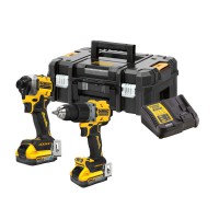 Dewalt DCK2050H2T 18v XR G3 Compact Brushless Twin Kit DCD805/DCF850 - 2 x 5.0Ah Powerstack, Charger & TStak Case £399.95